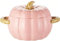 Maxspace Schmortopf mit Deckel, 17cm 1,9L Keramik Kürbis Suppenschüssel, Niedliche Schmorpfanne für Backofen Geschirrspüler Mikrowelle Ofen (Rosa)