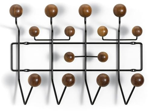 LSRFXF Porte-Manteau Mural Crochets, Porte Manteau Mural en Bois, Gain De Place Patere Porte Manteau avec Porte-Manteau en Boules en Bois Massif Peint pour Suspendre Vestes Manteaux