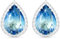 Linawe Aquamarin Blaue Ohrringe, Ohrhänger Silber, Ohrstecker Damen, Schmuck Set, Blauer Stein Diamanten Ohrringe