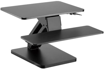 Worktrainer UPdesk One - Schreibtischaufsatz höhenverstellbar für Laptop & PC - Schreibtischerhöhung - Stehpultaufsatz für Schreibtisch - Höhe 16-44,5 cm - Breite 40 x 60 cm - Gasfeder - SCHWARZ