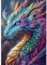 KEYIFA Diamond Painting 5D Complet Dragon Coloré, Peinture Diamant Adulte Art Accessoires, DIY Cristal Art Toile Peinture Kit Diamant Painting, Murale Décoration 30x40cm