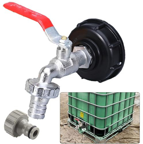 Adattatore per serbatoio IBC, raccordi da 1/2 Adattatore per serbatoio IBC, valvola per serbatoio IBC, per serbatoio dell'acqua S60x6, serbatoio di stoccaggio dell'acqua, serbatoio da giardino,
