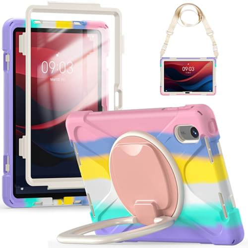 Case for Lenovo Tab M11 2024,Xiaoxin Pad 11 inch Kids Friendly Shockproof Military Grade PC Silicon Bracelet Holder Case with Shoulder Strap for Lenovo Tab M11/Xiao xin Pad 11 inch 2024 Flash powder