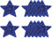sourcing map 10 Pcs Sequin Star Iron on Patches, 2.6 x 2.4 Inch Embroidery Sequin Patches for Clothing Repair Backpack Shoes Decoration, Deep Blue