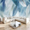Abstrakte Federn Tapete Wandbild 3D Fototapete blaue Federn Wandtapete Foto für Modernes Design der Fernseh Hintergrund Wand-Kunst-Deko,300 x 210 cm (B x H)