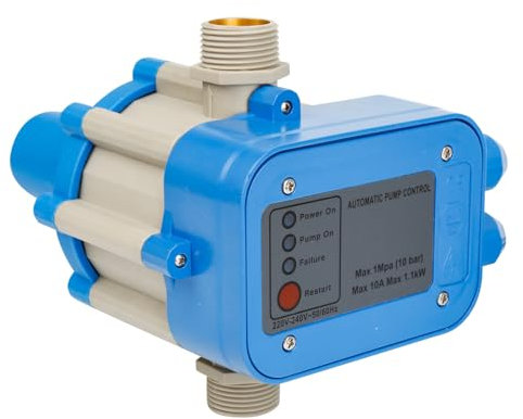 ISOISL Control electrónico de la bomba 1100 W 4800 l/h - Presostato para agua - Controlador de presión de 10 bar - Interruptor de presión IP65 para bombas de agua - Supervisa el flujo de agua (1,5