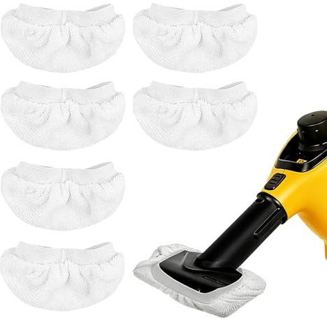 GAZIL 6 Pack Steam Cleaner Pads, Washable Microfiber Cloth Covers for Handheld Steamer Accessories, Reusable Mop Pads Compatible for All Steam Cleaner