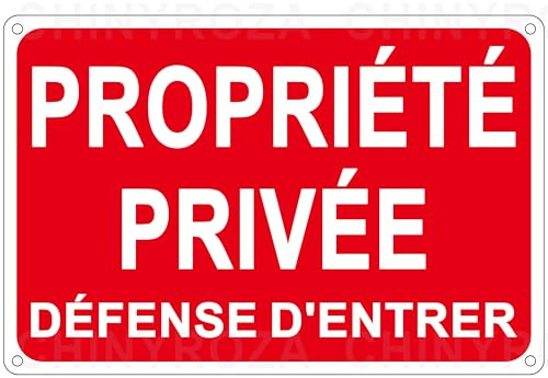 Panneau Propriété Privée Défense D'entrer Aluminium Réfléchissant 20×30cm