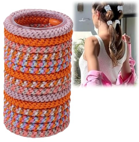 15 Stück Haargummi Damen,Haargummis,Elastisch Zopfgummi,Haargummi Geflochten,Modisch Haargummi Set für Damen,Farbenfroh Zopfgummis,Hair Ties für Lockiges Haar,Einfach zu Bedienen Haarband,Orange