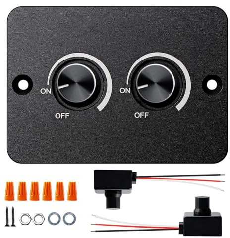 Moliuoly LED-Dimmer-Schalter DC 12 V mit doppelter Steuerung, USB-Schnellladen und Speicherfunktion, Aluminium, für Fahrzeuge
