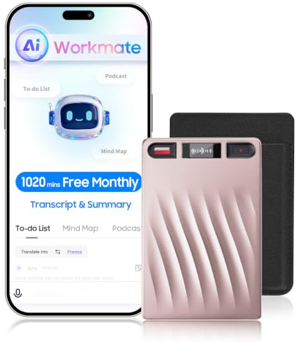 Recpoint Note AI Voice Recorder, AI Note Taker for Meeting Lecture Call (GOLD)