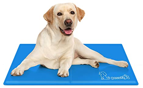 Pecute Kühlmatte für Hunde, langlebiger, Upgrade, Oxford-Stoff + PVC, Dicke 0,4 mm, automatische Kühlmatte für Haustiere