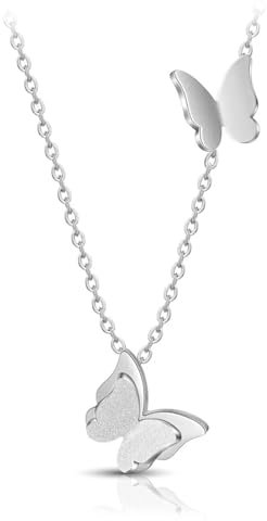 SAGA GIOIELLI COLLANA DONNA FARFALLA ACCIAIO SAN VALENTINO REGALO