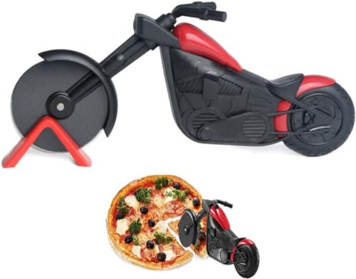 OFKPO Edelstahl Pizzaschneider,Kreativ Motorrad Form Pizzaschneider/Pizzamesser