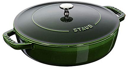 STAUB Poêle avec structure Chistera Drop - Diamètre : 28 cm - Vert basilic