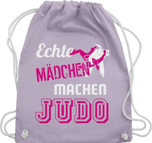Turnbeutel Rucksack - Kampfsport - Echte Mädchen machen Judo - Unisize - Pastell Lila - judotasche kinderturnbeutel sport beutel judotaschen tasche kinder 25. geburtstag stoffrucksack turnsack