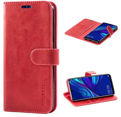 Mulbess Custodia per Huawei P Smart Plus 2019 / Honor 20 Lite, Cover Cellulare, Tasca Slot Carta, Supporto Stand, Magnetica Chiusura, Vintage Vino Rosso