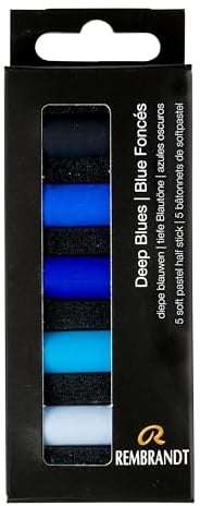 Rembrandt Professional Soft Pastel Set Deep Blues | 5 Half Pastels