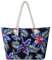 DonDon Strandtasche XXL mit Reißverschluss - Umhängetasche Damen, Shopper Tasche Damen im Beach Look mit Schulterriemen - Urlaub Must Haves Beach bag - Hawaii Flower