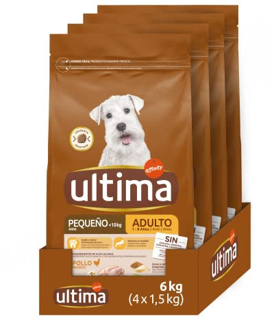 Ultima Kleines Adult Huhn, Trockenfutter für Hunde, 4 x 1,5 kg, insgesamt 6 kg