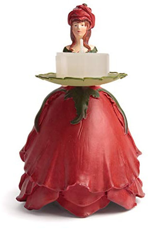 Blumenmädchen Rose Rot - Dekofigur Teelichthalter und Sammlerstück