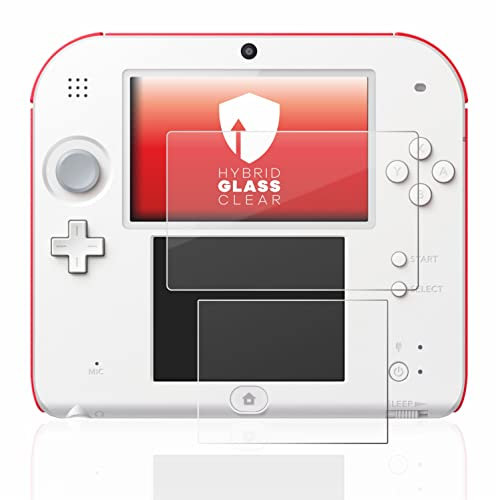 upscreen Schutzglas für Nintendo 2DS Schutzfolie Panzer Folie Glas [Extrem Kratzfest 9H, Anti-Fingerprint, Ultra-Transparent]