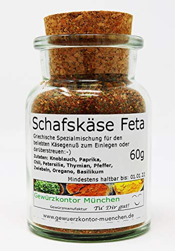 Schafskäse Feta Ziegenkäse Gewürzmischung 60g im Glas Gewürzkontor München