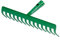 Land-Haus-Shop Garten Gerät Harke Rasen Boden Erde Rechen 14 Zinken Stahl grün Gartenrechen 35,0 cm