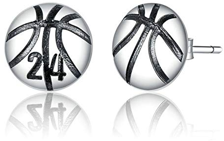 Helen de Lete S925 Sterling Silber The No.24 Basketball Ohrstecker