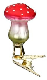 Inge-glas Flacher Minipilz 5 cm 10205S018 Im Zauberwald - Christbaumschmuck Glas mundgeblasen