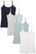Amazon Essentials Camisola Entallada Mujer, Pack de 4, Azul Marino/Blanco/Gris/Verde Turquesa, M