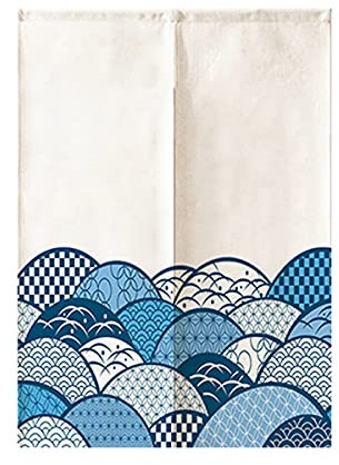 Hiseng Japanese Noren Curtain - Long Type Door Tapestry for Home Decoration, Bedroom Kitchen Restaurant Bathroom Doorway, Toilet Partition Hanging Curtain (Classic Style, 80x150cm)