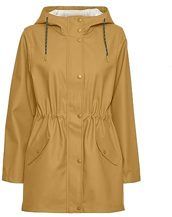 VERO MODA VMMALOU Coated Jacket Noos Blouson de Pluie, Ambre doré, S Femme