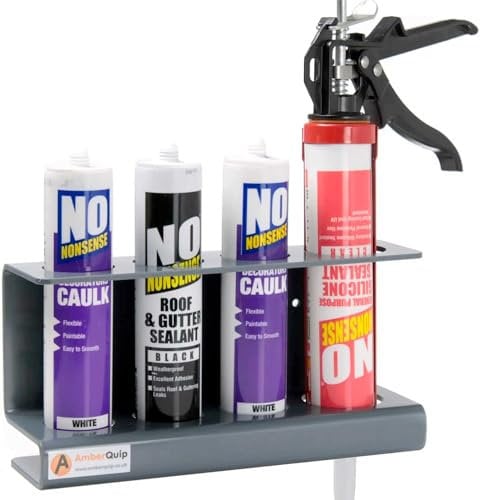 Silicone Sealant & Caulk Gun Holder. Rack for Van & Workshop holds Mastic Tubes. 100% RUSTPROOF