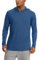 KEFITEVD Herren UV Shirt UV-Schutz Hoodies UPF 50+ Rashguard Sonnenschutz Langarm Shirt Schnelltrocknende Laufshirt Blaugrau S