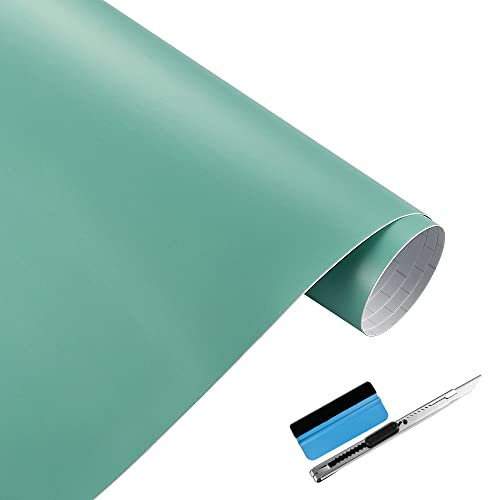 NewL Película Adhesiva de Vinilo Mate para liberación de Aire, para Uso en Exteriores, Incluye Herramientas de instalación (Azul, 30cm x 150cm)