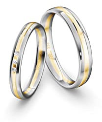 JC Trauringe Gold 333 Bicolor Paarpreis Poliert I Einzigartige Partnerringe Weiß-& Gelbgold mit Gravur in edler Schatulle I 2 Hochzeitsringe Damenringmit Steinen & Herrenring I ICT12