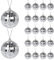 Disco Spiegel Ball, 24 Pack Silber Spiegelkugel zum Aufhängen, Discokugeln für Weihnachtsbaum Hochzeit Home Party Geburtstagsfeier Dekoration Lichteffekt Durchmesser 4 cm