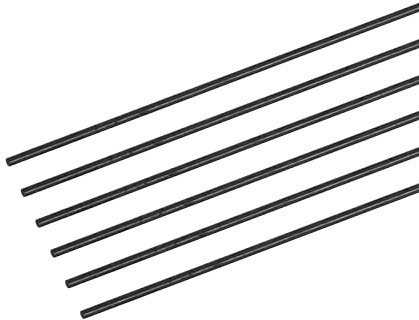 sourcing map Carbone Fibre Tige, 1mm x 300mm pour RC Avion Bricolage Outil Aile Tube Quadricoptère Bras, Paquet de 6