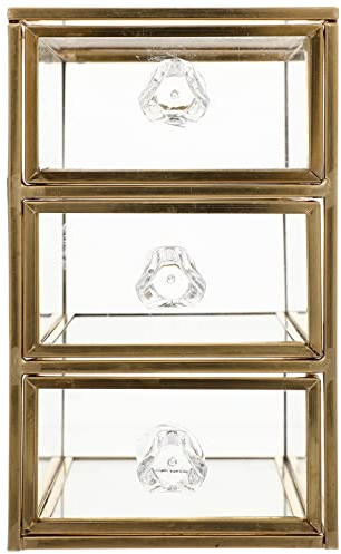 Zerodeko Tischhalter Kasten Schublade schatulle Halskettenhalter Halter Für Ringketten Make-up-organizer-schublade Kosmetikbehälter etuihalter Dekorative Ringhalter Glas Lagerung Uhrenbox