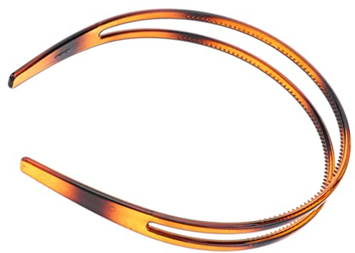 KALLORY Kunststoff-Stirnband Haarreif mit Kamm haarreifen einfach Haarband Herren Zweireihige Stirnbänder-Stirnbänder mit Zähnen Gezahnte Stirnbänder-Stirnbänder für Feinzahn-Haarband