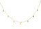 namana Bunte Goldketten für Damen und Mädchen aus 925er Sterlingsilber mit hängenden Anhängern in Baguetteform, zierliche Goldkette für Frauen mit farbigen Zirkonia-Steinen