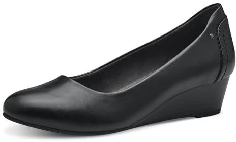 Jana Damen Pumps mit Keilabsatz Vegan, Schwarz (Black), 36 EU