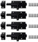 ANBOO 4 Pcs Verrou Targette, Noir Verrou de Porte en Acier Inoxydable, Verrou Loquet Interieure, Serrure de Porte de Garage, Verrouillage du Coulissant de Porte, Loquet Coulissant