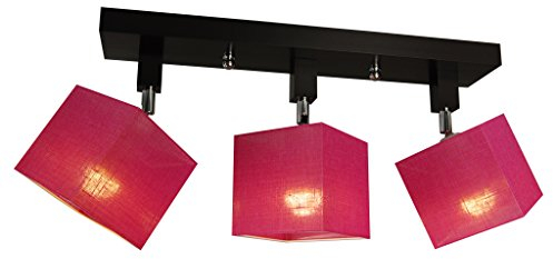 alfalux Deckenlampe Mit 3 Lampenschirmen LED Deckenleuchte Leuchte Lampe Wohnzimmerlampe Schlafzimmerlampe Holz Wohnzimmer Schlafzimmer Deckenleuchten Drehbar Schwenkbar Fuchsie LLS31FUDPR