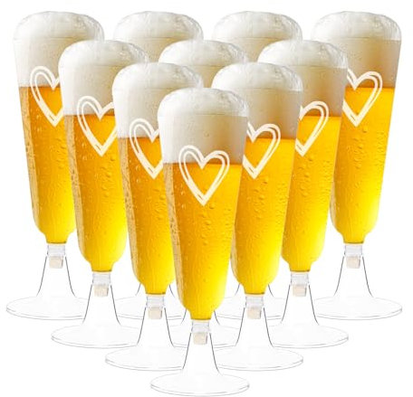 Gute 25 Stück Sektgläser Plastik,160 ml Transparente Champagnergläser,Wiederverwendbar Champagnerflöten,Sektkelch,Dessertbecher,Sektflöten für Partys,Hochzeiten,Geburtstage (Transparent)