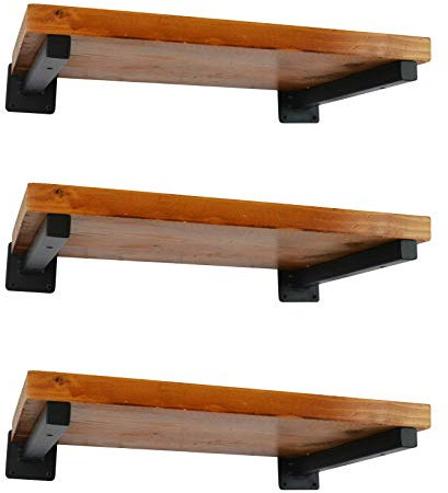 EZYDECOR 6 Pcs Heavy Duty Shelf Brackets 4 Inch Black Brackets for Shelves Wall Mounted Industrial Metal Shelving Supports with Screws (103mm/4 Inch)