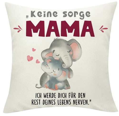 Sunia Geschenke für Mama, Kissenbezüge 45x45 cm, Dekokissen Kissen mit Taschen,Mama Geschenk Weihnachten,Geburtstagsgeschenk für Mama, Beste Mama Geschenk,Mutter Geschenk Weihnachten