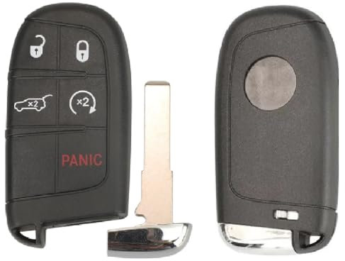 Schlüsselanhänger-Hülle für schlüssellose Auto-Fernbedienung mit Notrufklinge, 5 Tasten, kompatibel mit FIAT 500X – Jeep Compass, Renegade (Blade SIP22)