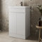 Artis 500mm Bathroom Vanity Unit With Wash Basin Ceramic Sink, 2 Double Door, Cloakroom Storage Furniture Under Basin Cabinet, Floorstanding Cabinets, White Gloss